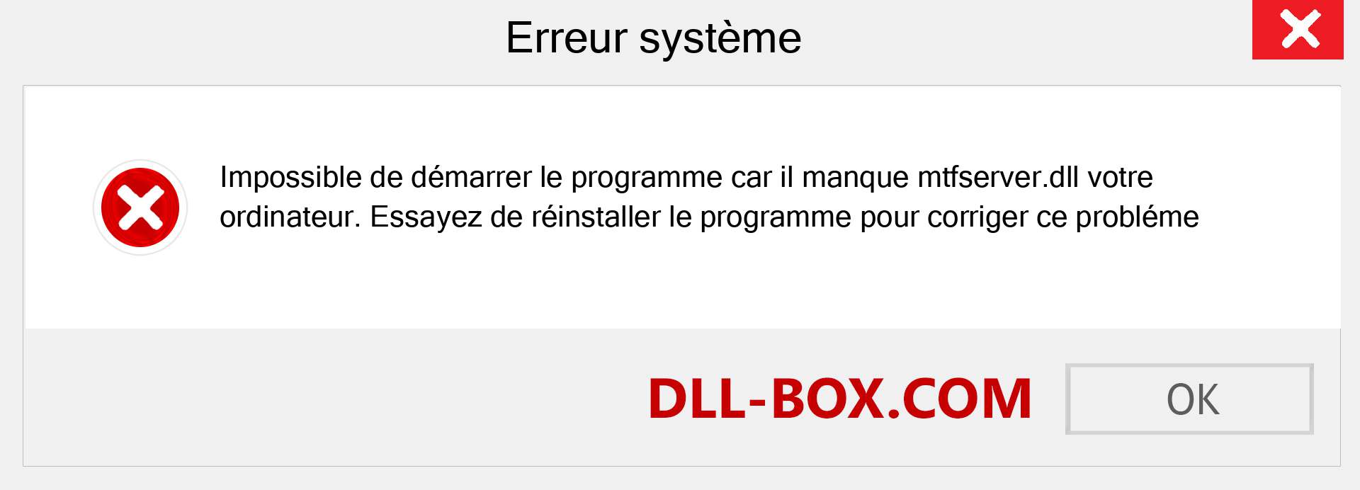 Le fichier mtfserver.dll est manquant ?. Télécharger pour Windows 7, 8, 10 - Correction de l'erreur manquante mtfserver dll sur Windows, photos, images